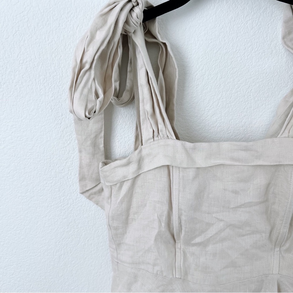 Dissh Aisle Pearl Bow Linen Dress - Picture 9 of 12